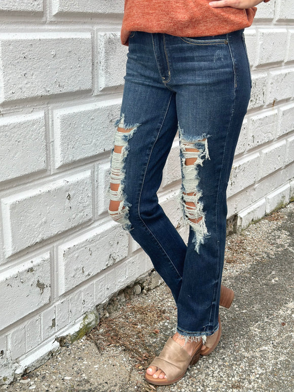 Mia Mid Rise Distressed Jeans