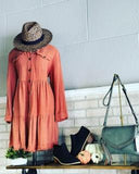 Rust Washed Linen Dress