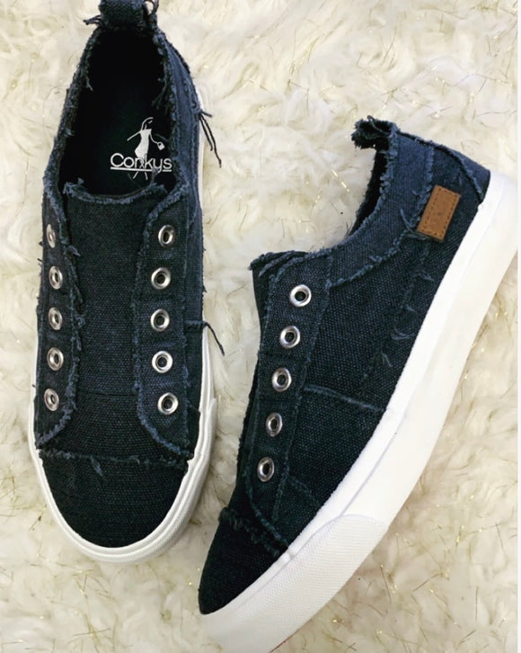 Corky Navy Slip On Tennis Shoes