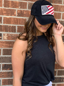 American Flag Applique Hat