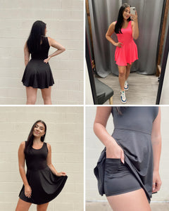 Perfect Black Dress with Pocket Shorts