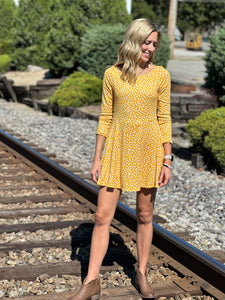 Mustard Floral Tennis Dress