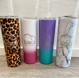 Gibco 20 oz tumbler with lid and matching straw
