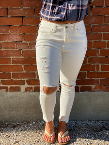 Mallory White Roll Up Distressed Denim (small-3x)