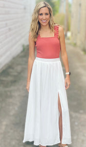 Sheer White Maxi Skirt